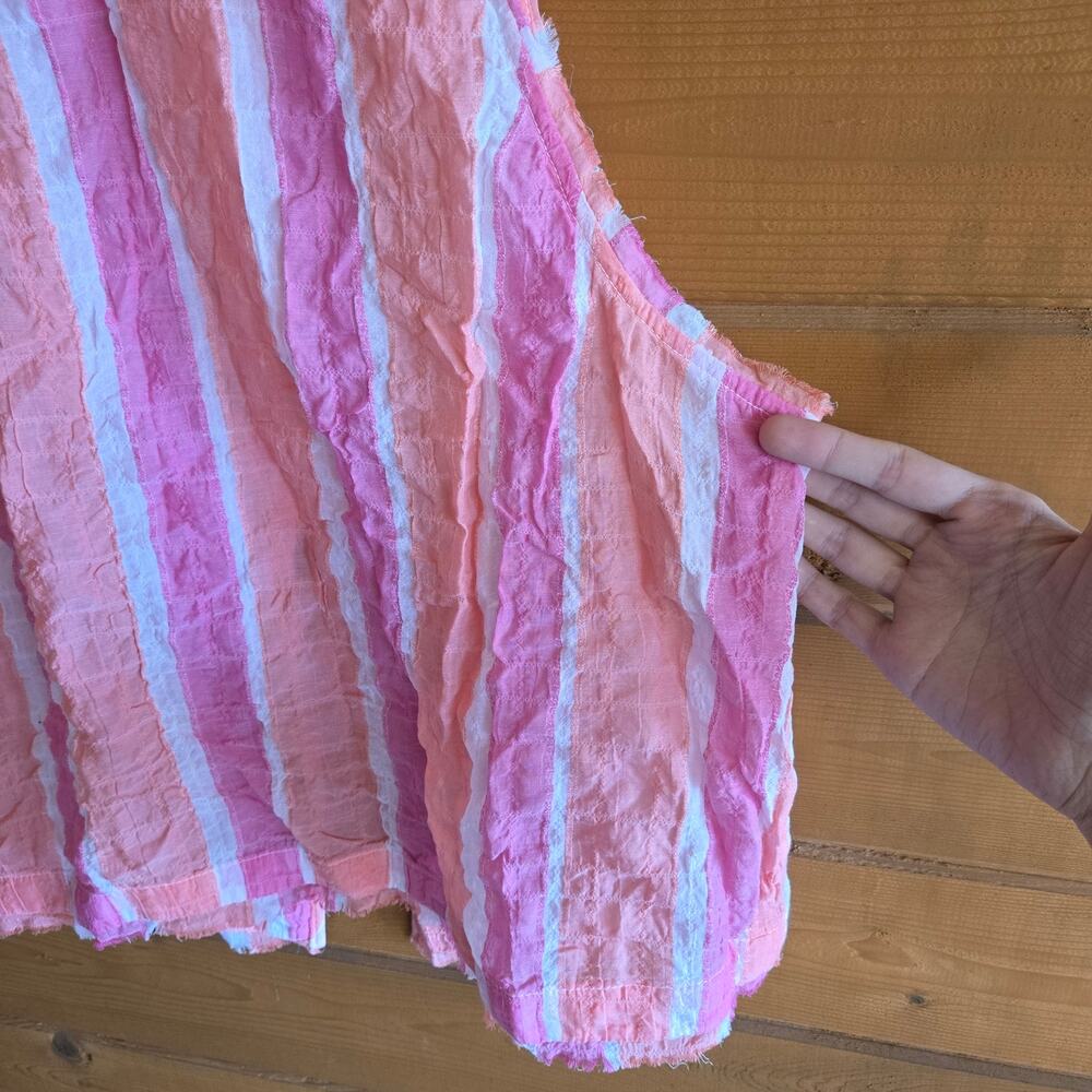 Anthropologie Cloth & Stone Bella Tank Fray Hem Button Back Halter Blouse Top L - Picture 5 of 6